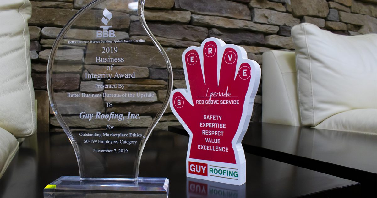 BBB Honors Guy Roofing with Business of Integrity Award Guy Roofing